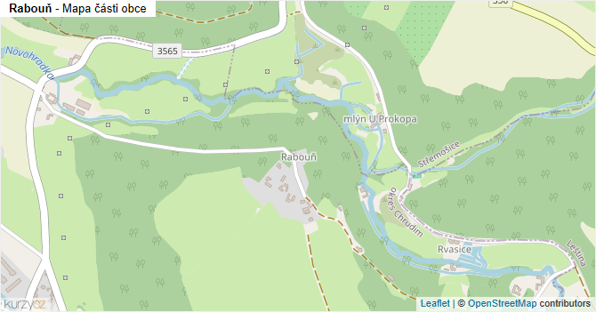 Rabouň - mapa části obce