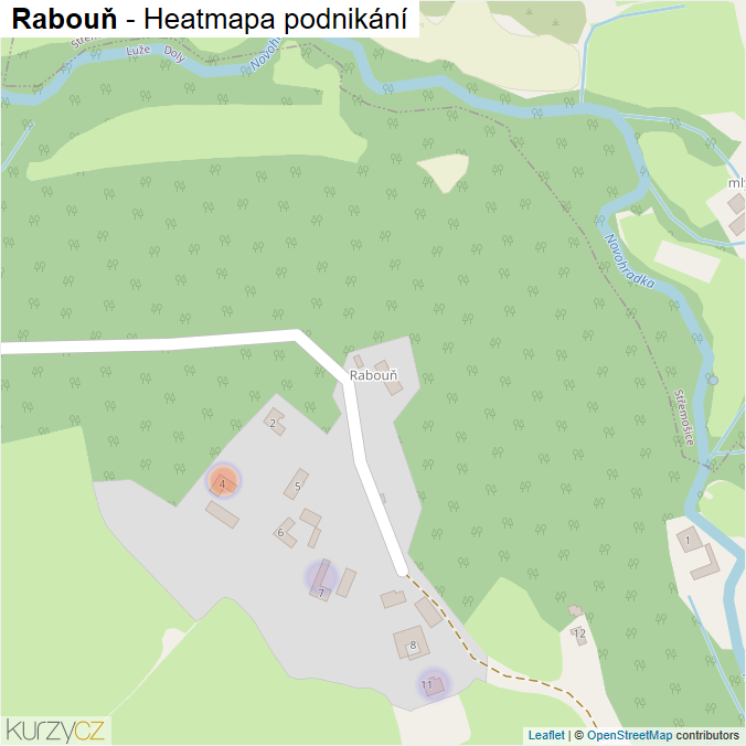 Mapa Rabouň - Firmy v části obce.