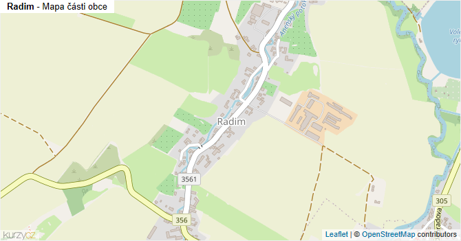 Radim - mapa části obce