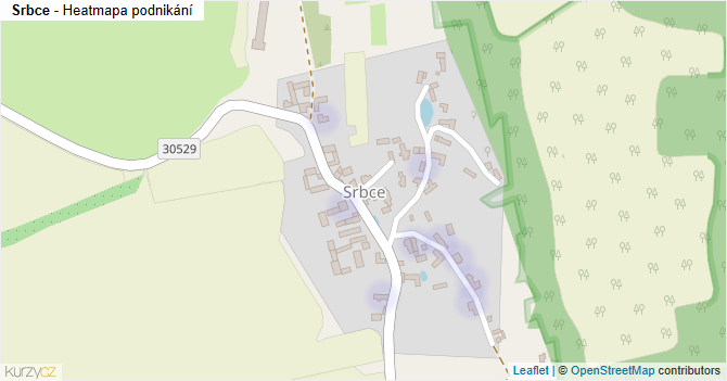 Srbce - mapa podnikání