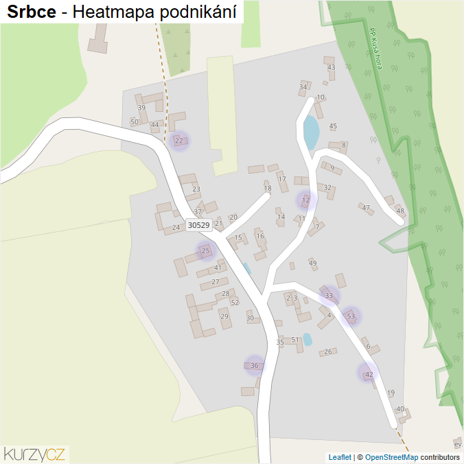 Mapa Srbce - Firmy v části obce.