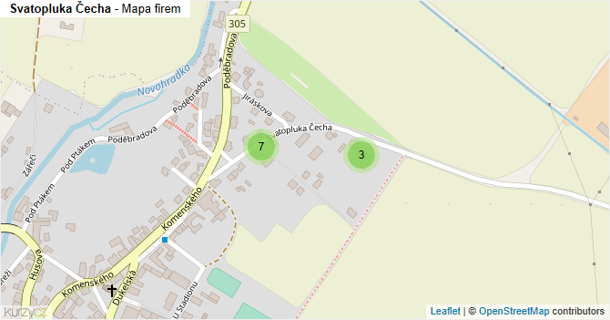 Svatopluka Čecha - mapa firem