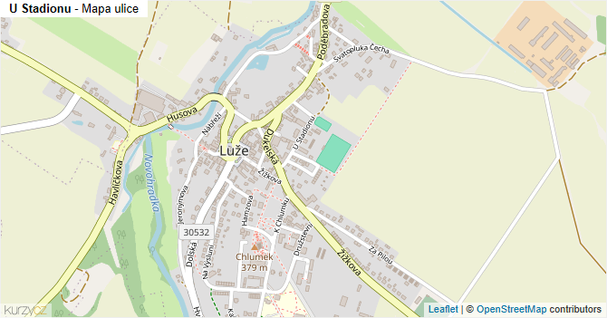 U Stadionu - mapa ulice