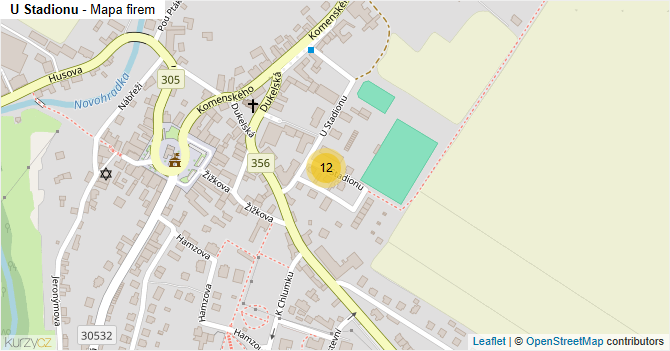 U Stadionu - mapa firem