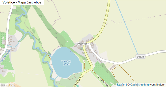 Voletice - mapa části obce