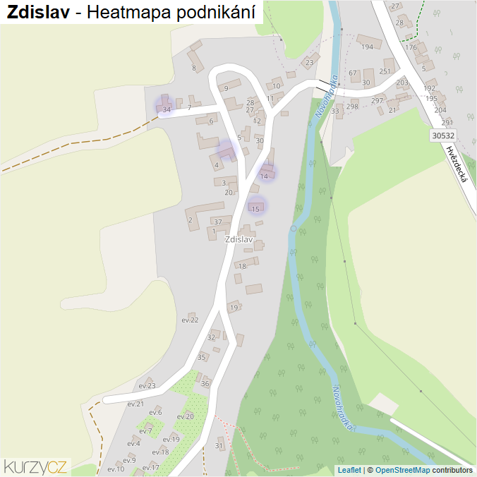 Mapa Zdislav - Firmy v části obce.