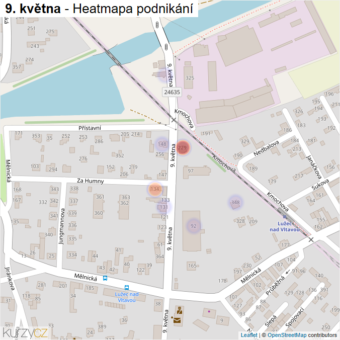 Mapa 9. května - Firmy v ulici.
