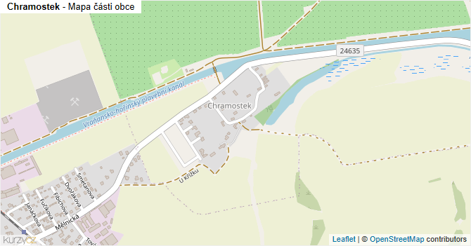 Chramostek - mapa části obce