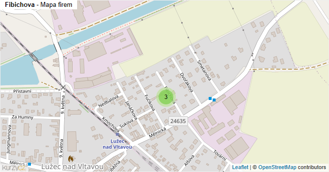 Fibichova - mapa firem