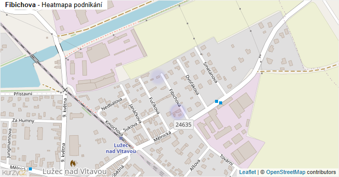 Fibichova - mapa podnikání
