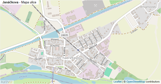 Janáčkova - mapa ulice