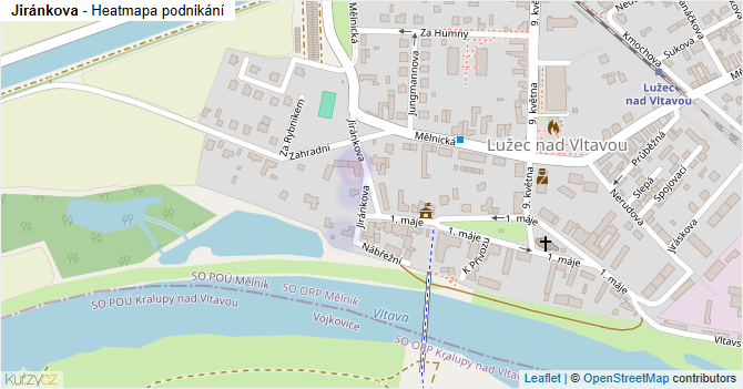 Jiránkova - mapa podnikání