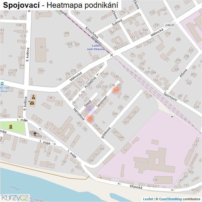 Mapa Spojovací - Firmy v ulici.