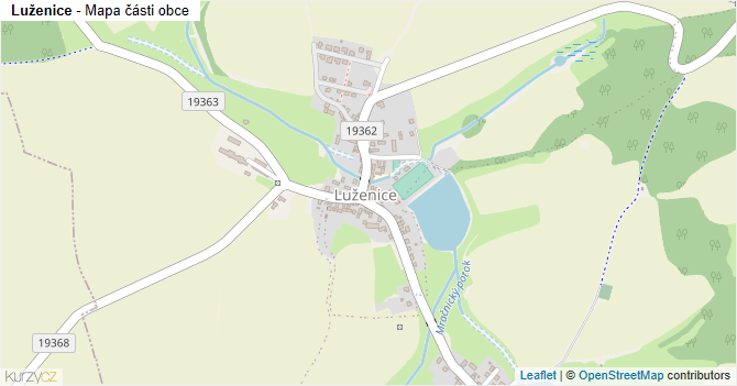 Luženice - mapa části obce