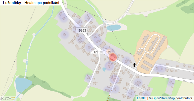 Luženičky - mapa podnikání
