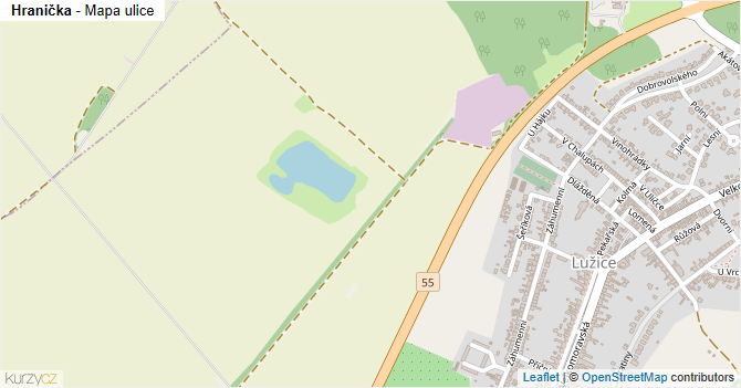 Hranička - mapa ulice