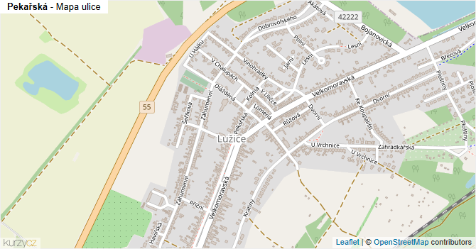 Pekařská - mapa ulice
