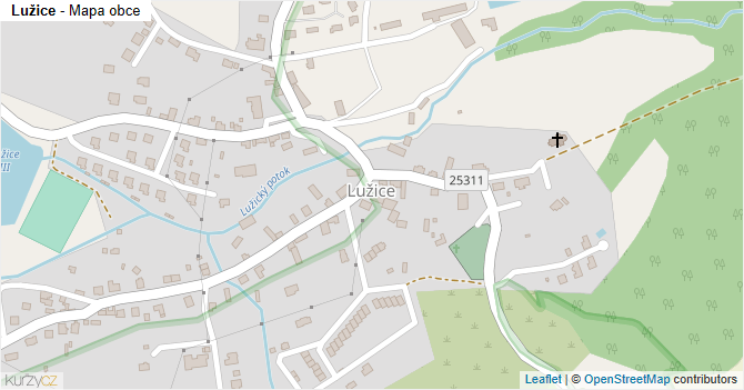 Lužice - mapa obce