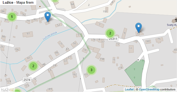 Lužice - mapa firem