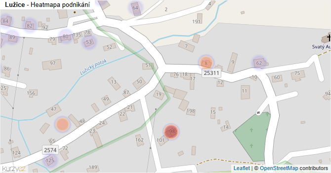 Lužice - mapa podnikání