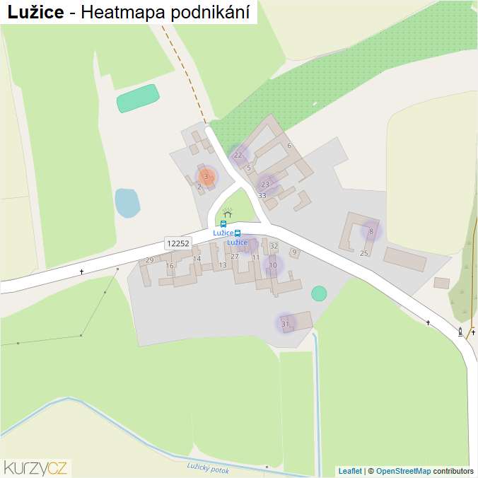 Mapa Lužice - Firmy v části obce.