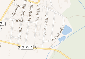 Lesní v obci Lužná - mapa ulice