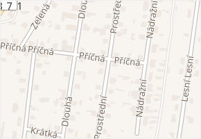 Prostřední v obci Lužná - mapa ulice