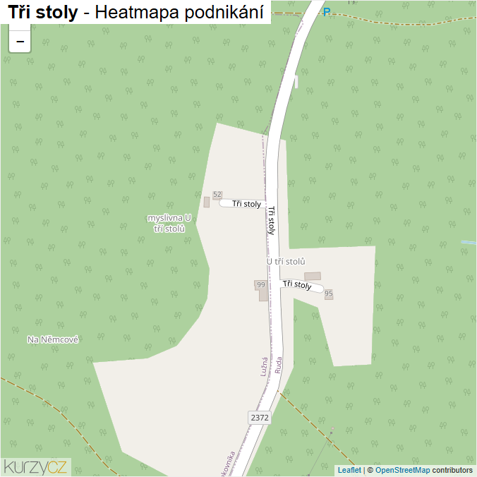 Mapa Tři stoly - Firmy v ulici.