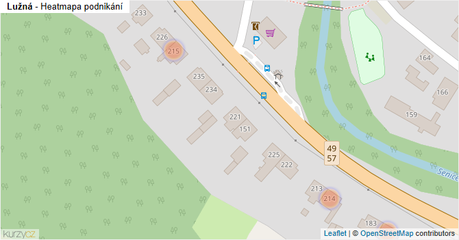 Lužná - mapa podnikání