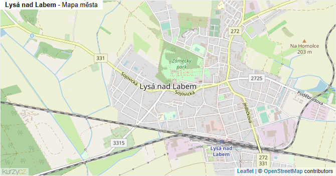 Lysá nad Labem - mapa města