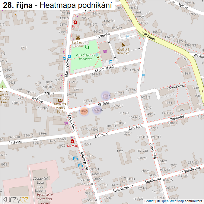 Mapa 28. října - Firmy v ulici.