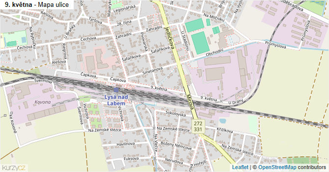 9. května - mapa ulice