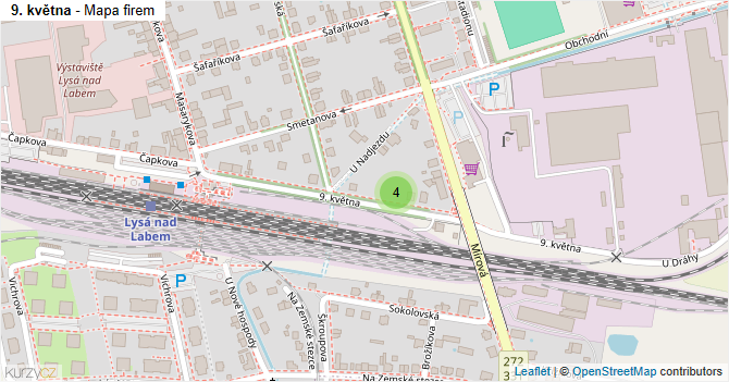 9. května - mapa firem