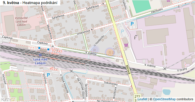9. května - mapa podnikání