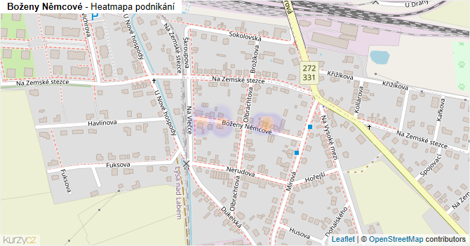 Boženy Němcové - mapa podnikání
