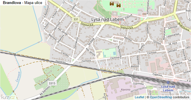 Brandlova - mapa ulice