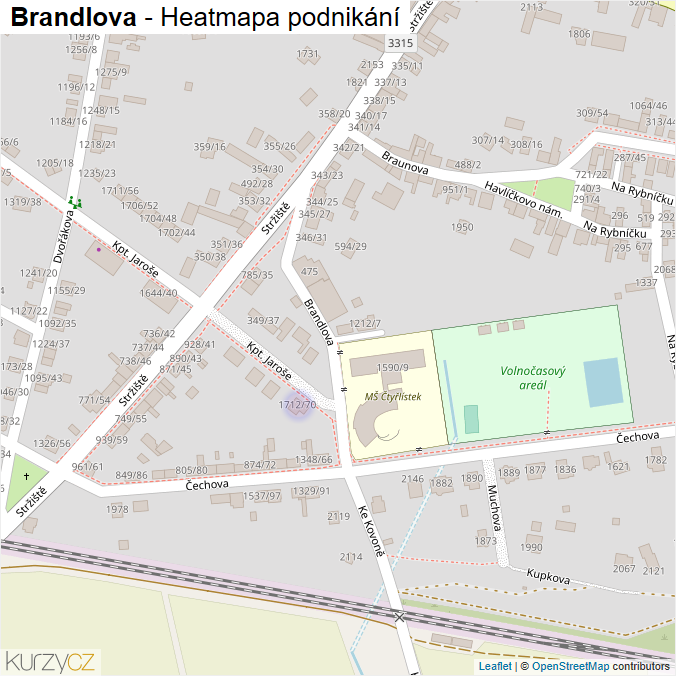 Mapa Brandlova - Firmy v ulici.