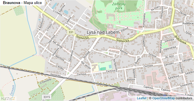 Braunova - mapa ulice
