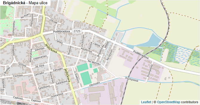 Brigádnická - mapa ulice