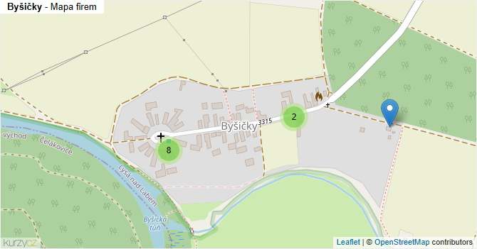 Byšičky - mapa firem