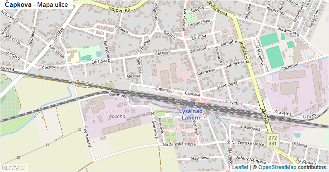 Čapkova - mapa ulice