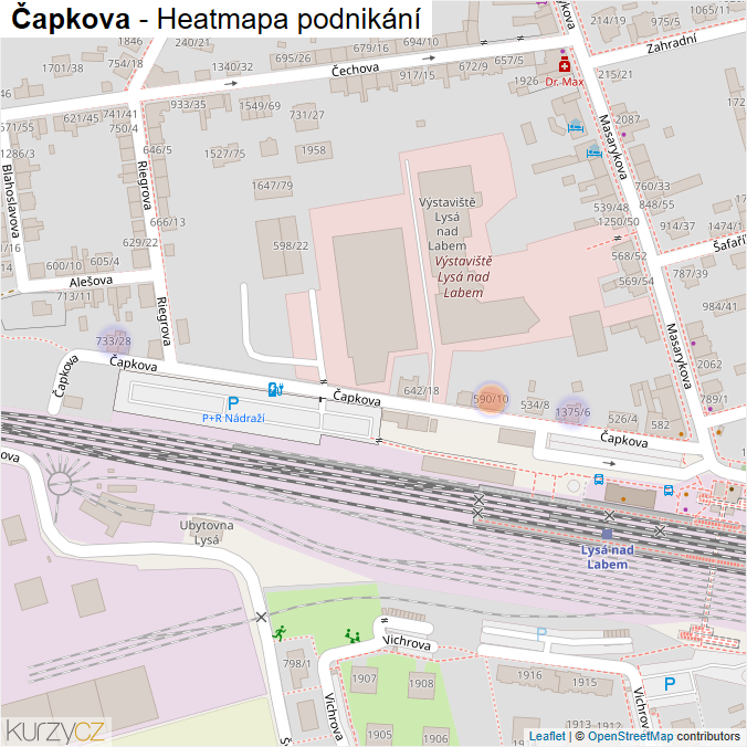 Mapa Čapkova - Firmy v ulici.