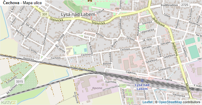 Čechova - mapa ulice