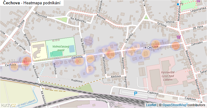 Čechova - mapa podnikání