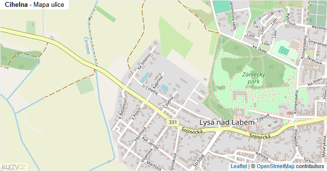 Cihelna - mapa ulice