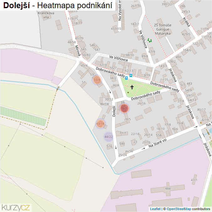 Mapa Dolejší - Firmy v ulici.