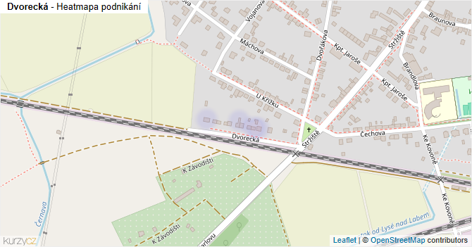Dvorecká - mapa podnikání