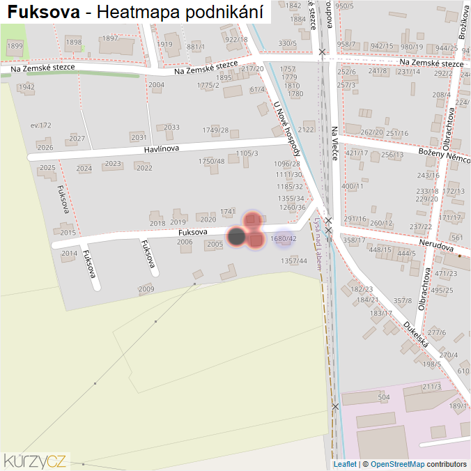 Mapa Fuksova - Firmy v ulici.