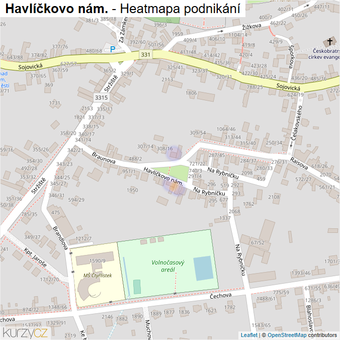 Mapa Havlíčkovo nám. - Firmy v ulici.