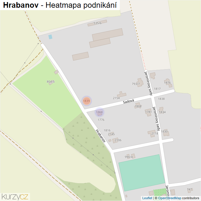 Mapa Hrabanov - Firmy v ulici.